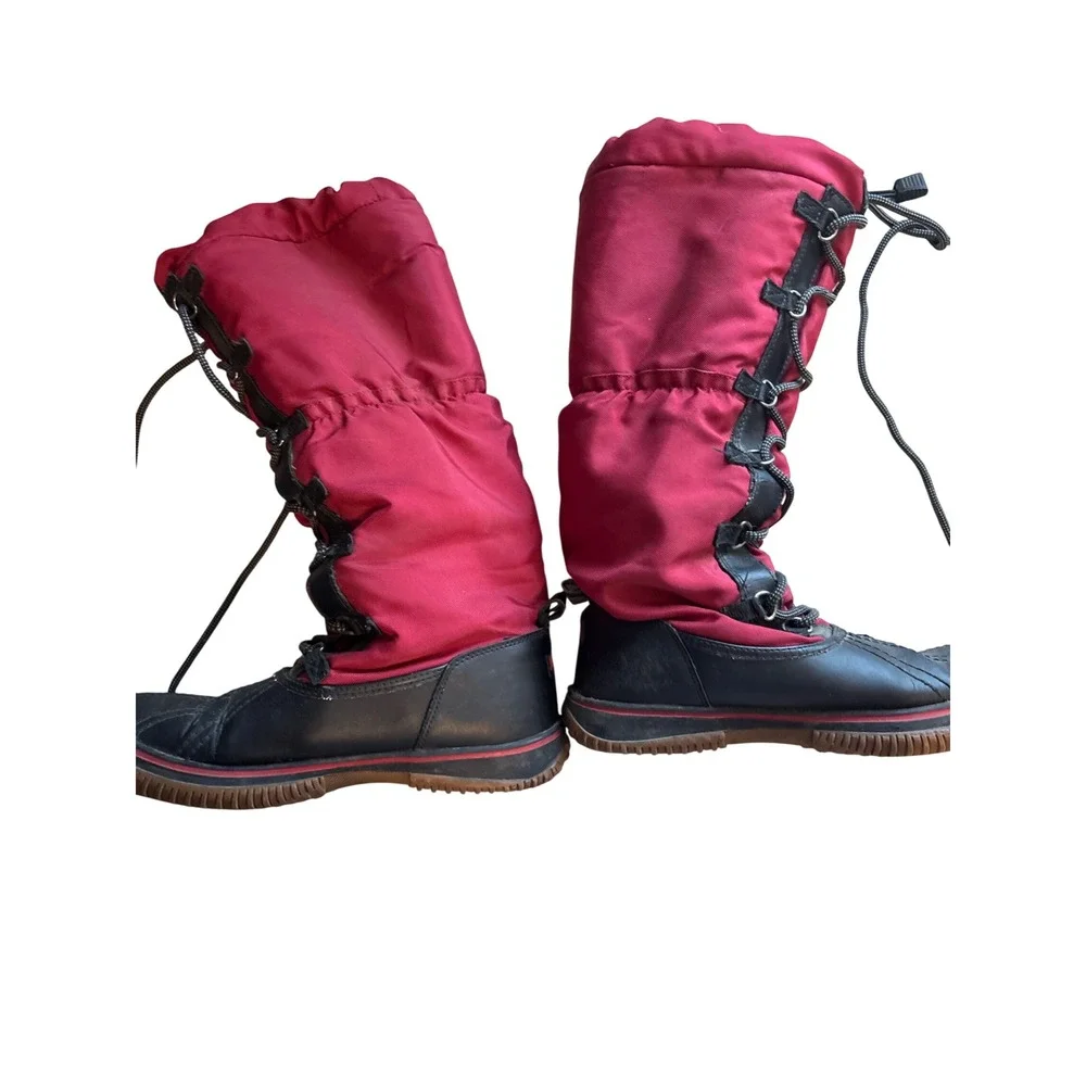 Pajar Red Black Winter Snow Boots Insulated Waterproof Lace Up Warm‎ Size 8.5